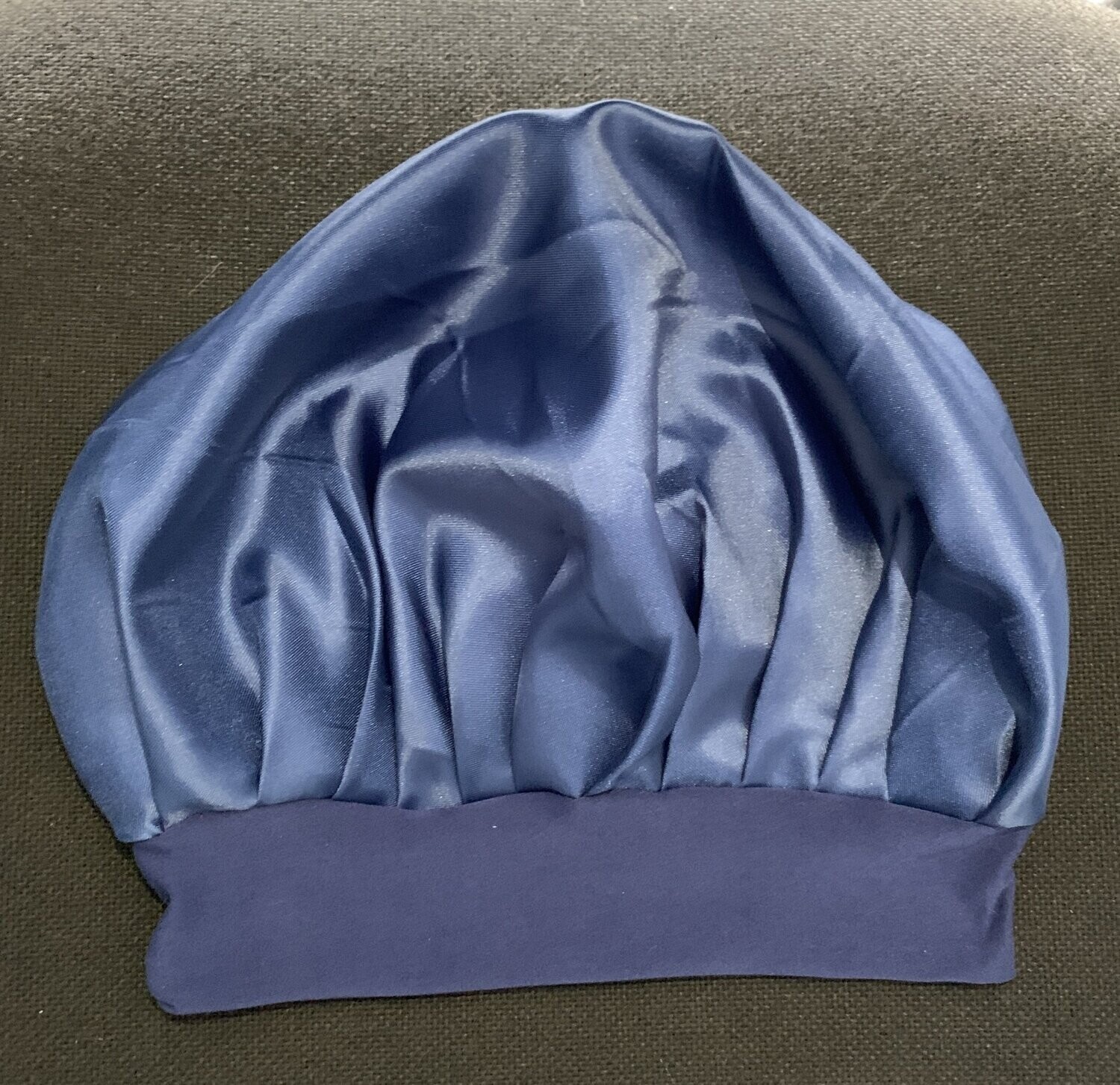 Gorro para Dormir de Satín Azul Gorro para Dormir de Satín Azul