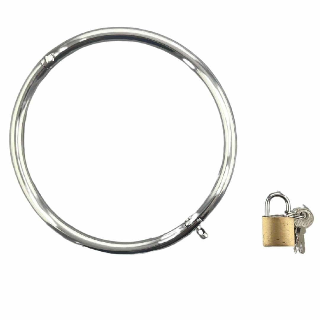 No Mercy Steel - Stainless Steel Slave Collar Ring with Padlock