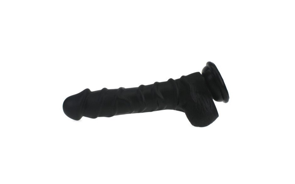 X-MEN - Realistic Dildo w/ Ridged Shaft and Balls - Black