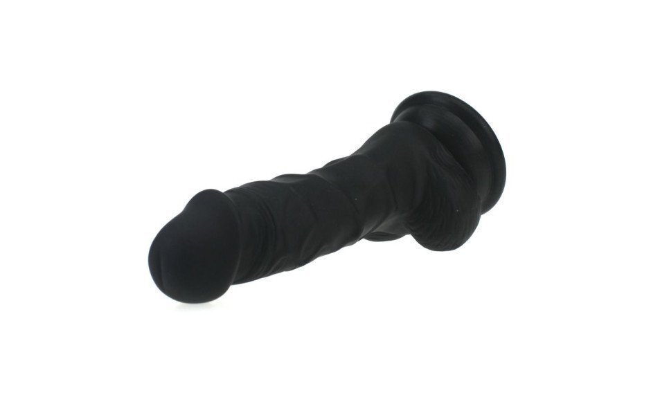 X-MEN - Realistic Dildo w/ Veined Shaft and Balls - Black