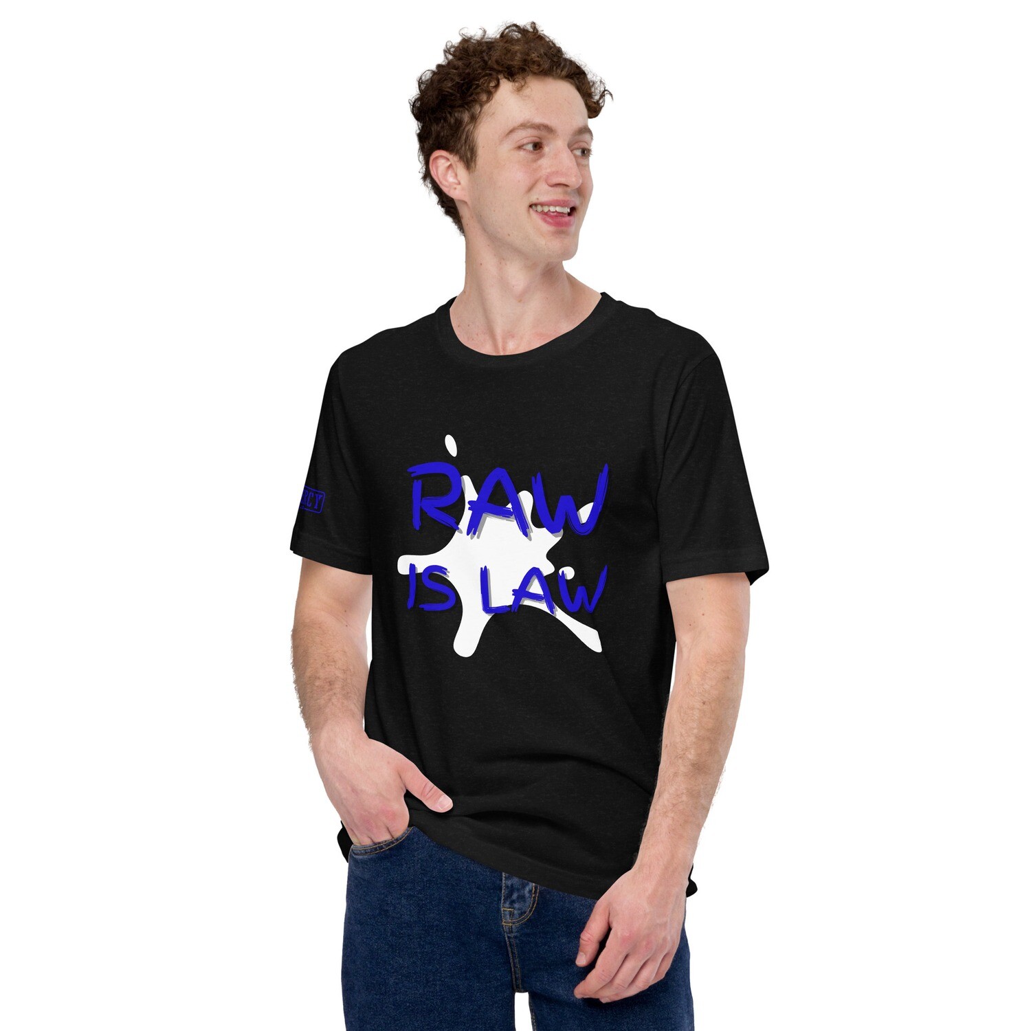 Raw Is Law TShirt Royal Blue, Size: XS