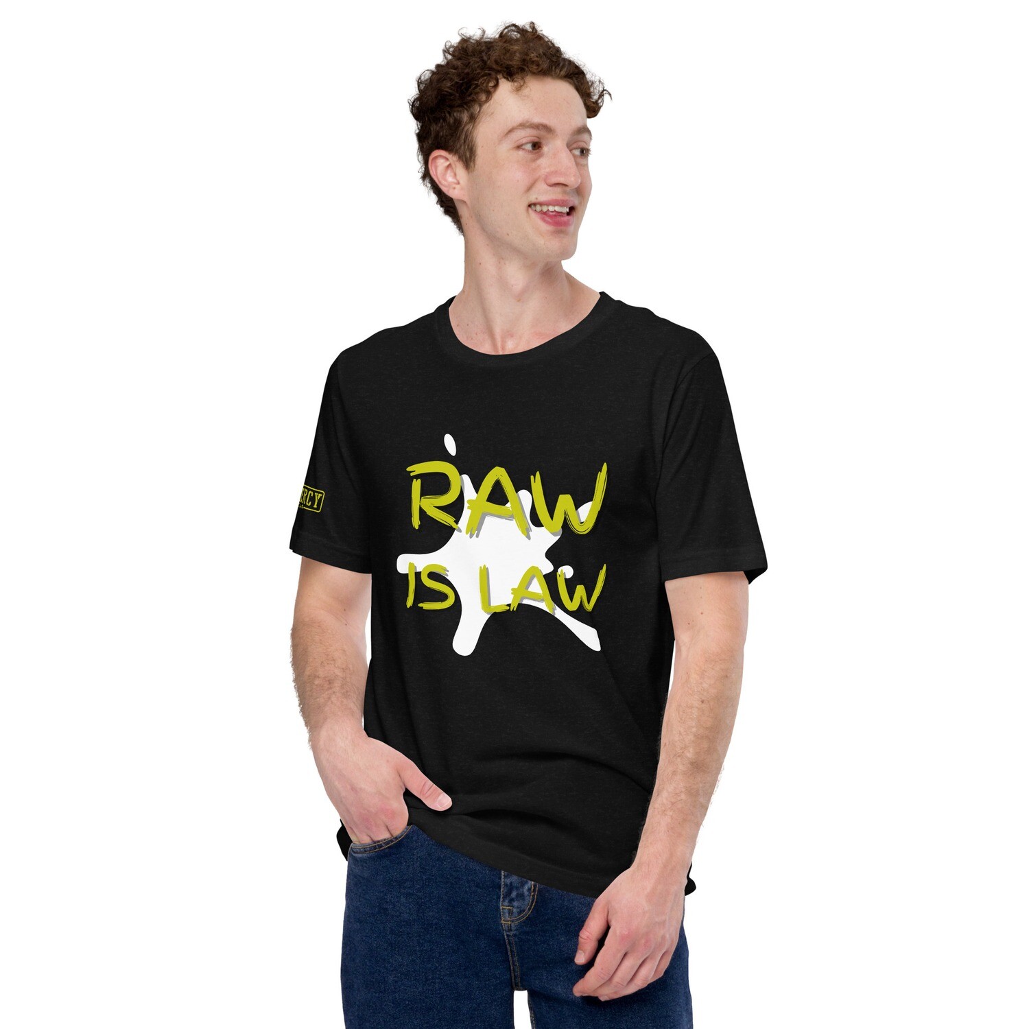 Raw Is Law TShirt Yellow, Size: XS