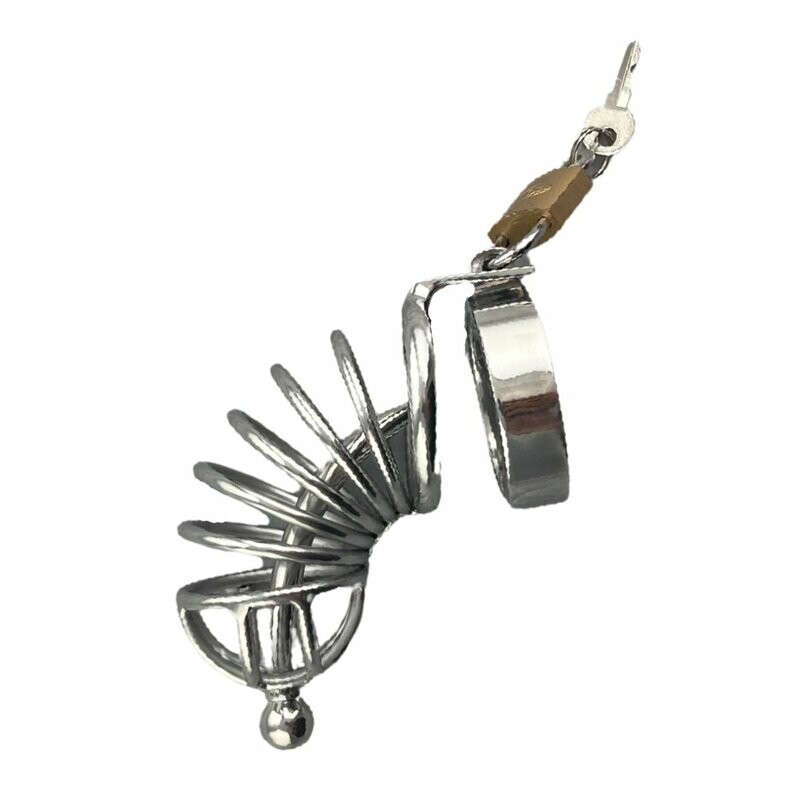 No Mercy Steel - Stainless Steel Chastity Cage - Ringed w/ Sound