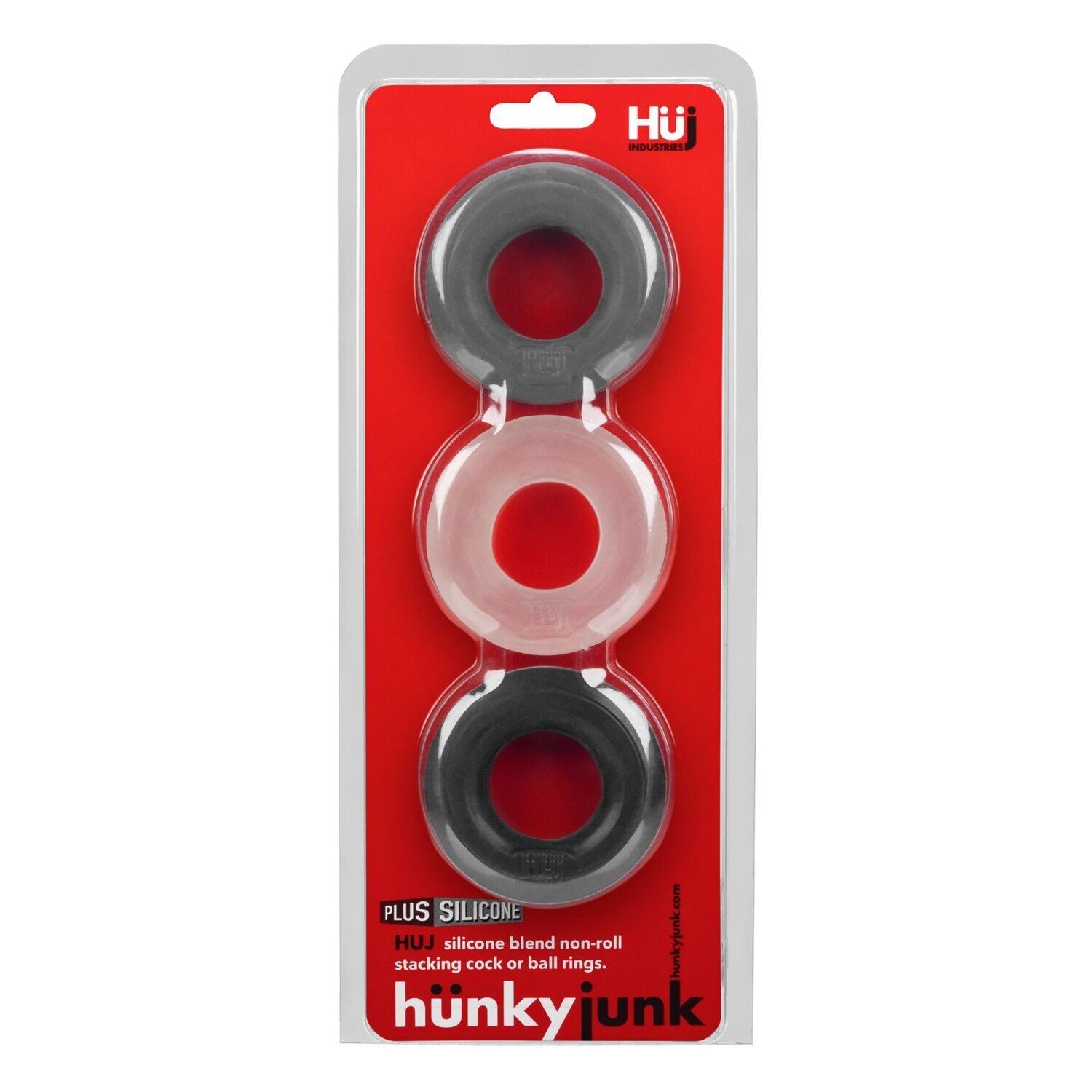 Hunkyjunk - HUJ C-Ring 3-pack - Grey/Ice/Tar