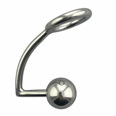 No Mercy Steel - Stainless Steel Cockring with Anal Ball