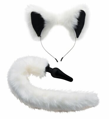 Tailz - White Fox Tail Anal Plug & Ears Set