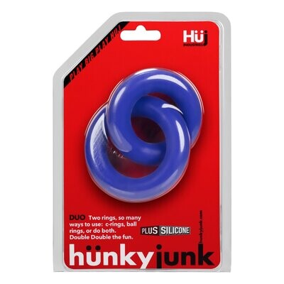 Hunkyjunk - DUO Linked Cock/Ball rings - Cobalt