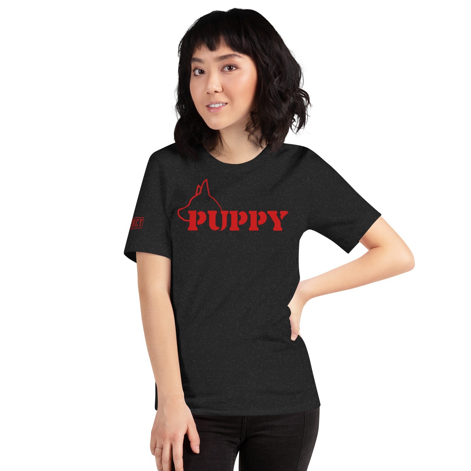 Puppy Face TShirt Red, Size: XS