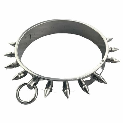 No Mercy Steel - Stainless Steel Spiked Slave Collar