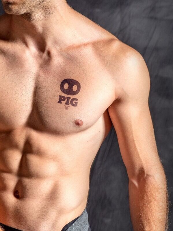 Mister B - Temporary Tattoo - Pig