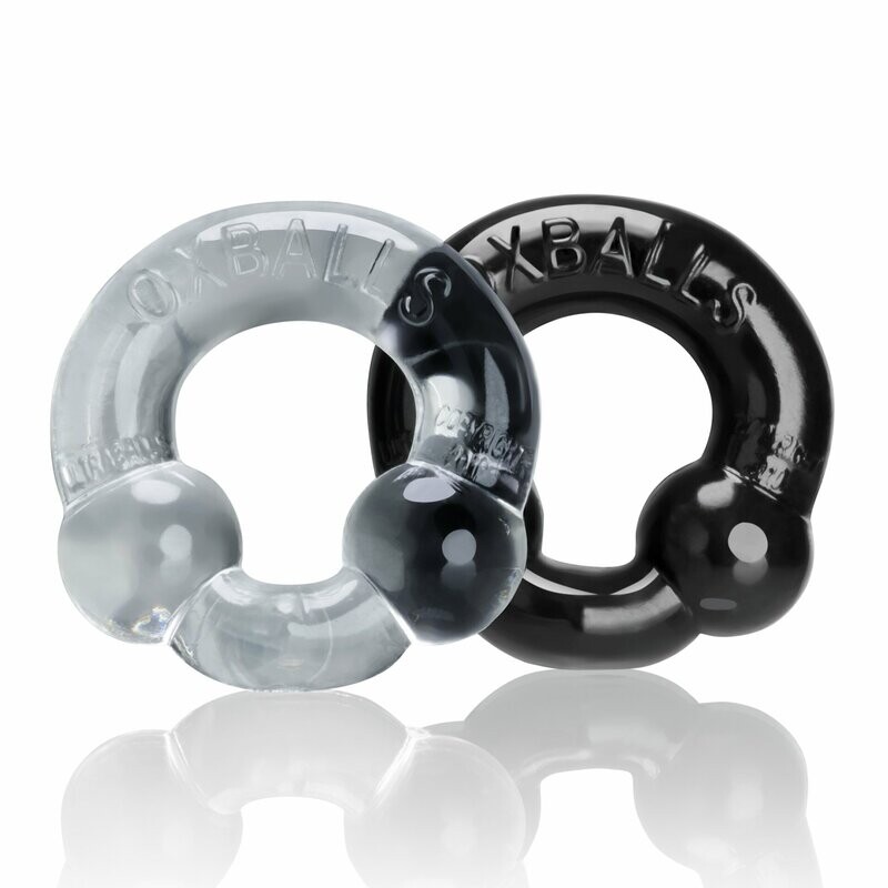 OxBalls - Ultraballs 2 Pack Cockring - Black And Clear