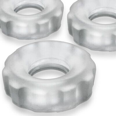 Hunkyjunk - Superhuj Cockrings 3pc - Clear Ice