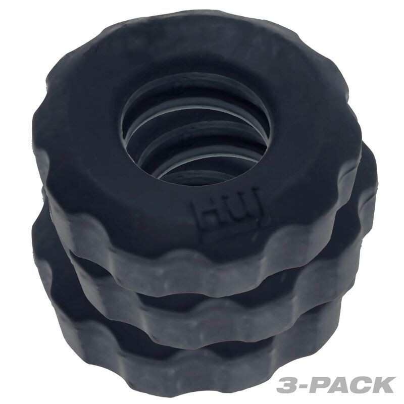 Hunkyjunk - Superhuj Cockrings 3pc - Tar Ice