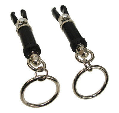 Master Series - Bondage Ring Barrel Nipple Clamps