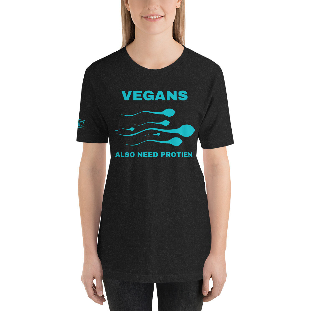 Vegans Also Need Protien TShirt Teal, Size: XS