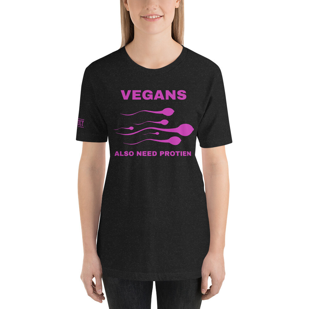 Vegans Also Need Protien TShirt Pink, Size: XS