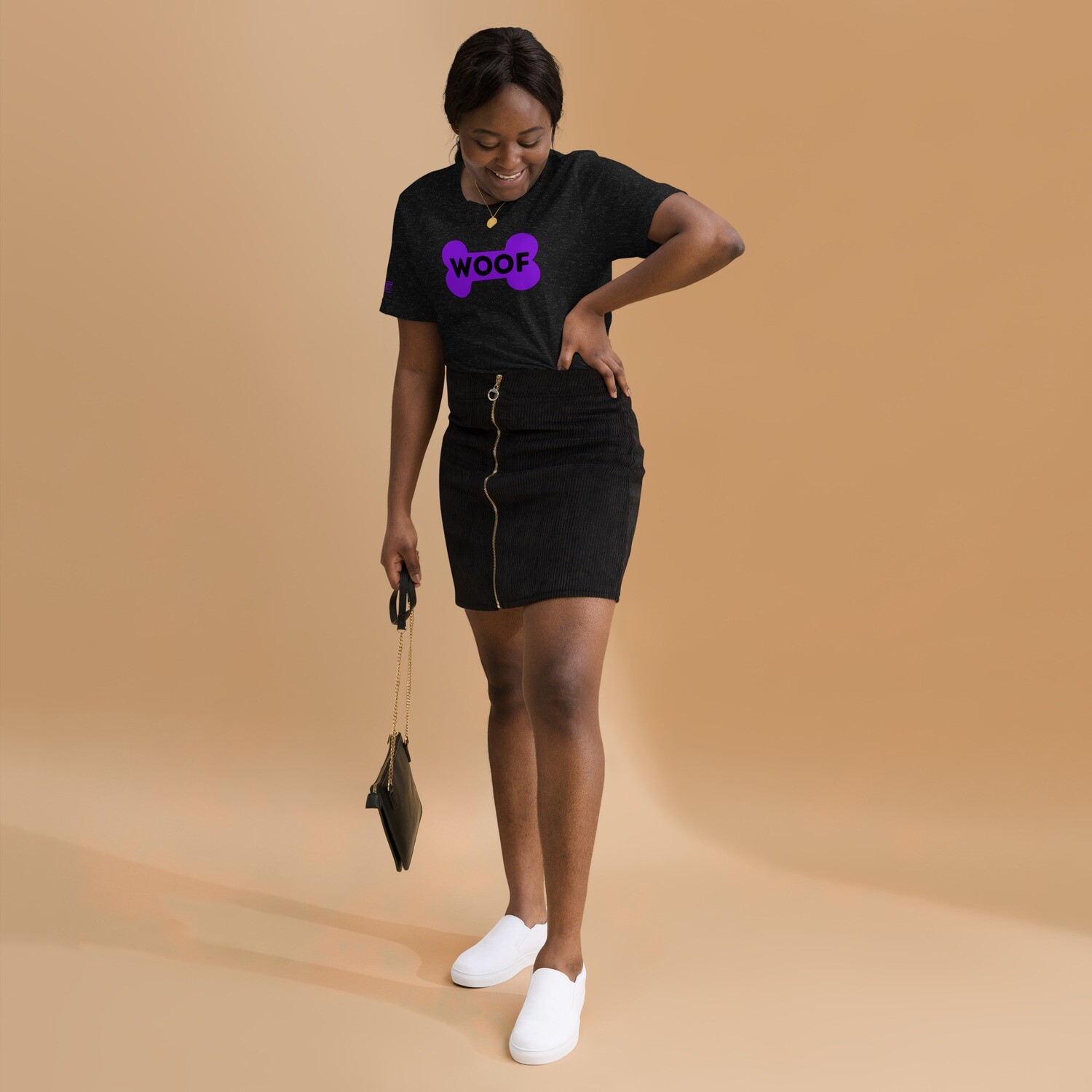 Woof Bone TShirt Purple, Size: XS