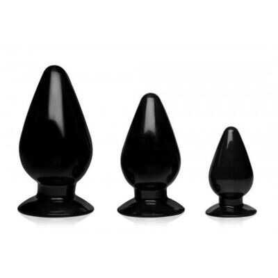 Master Series - Triple Cones Anal Plug Set - Black