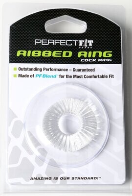 Perfect Fit - Ribbed Cock Ring - Clear