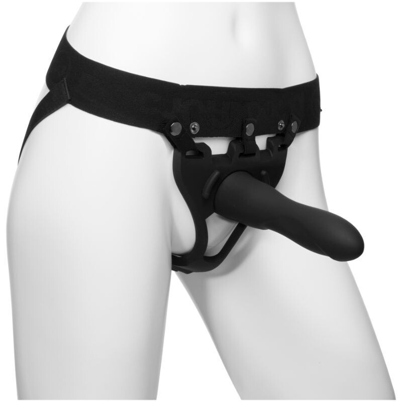 Doc Johnson - Be Strong 7.5in Slim Dong - 2pc Hollow Silicone Strap-on Set
