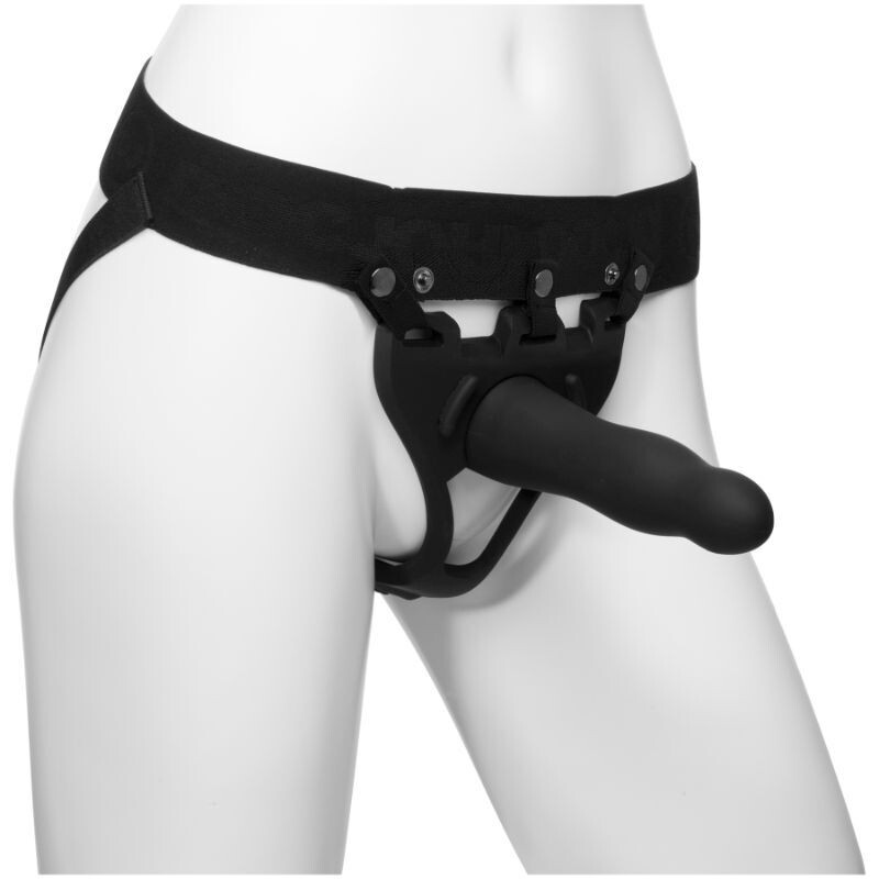 Doc Johnson - Be Strong 7in Bulbed Dong - 2pc Hollow Silicone Strap-on Set
