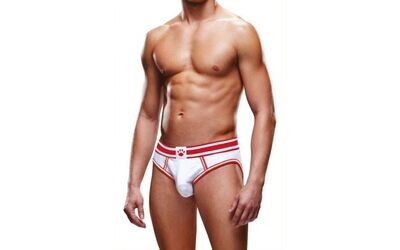 Prowler - Open Back Brief - White/Red