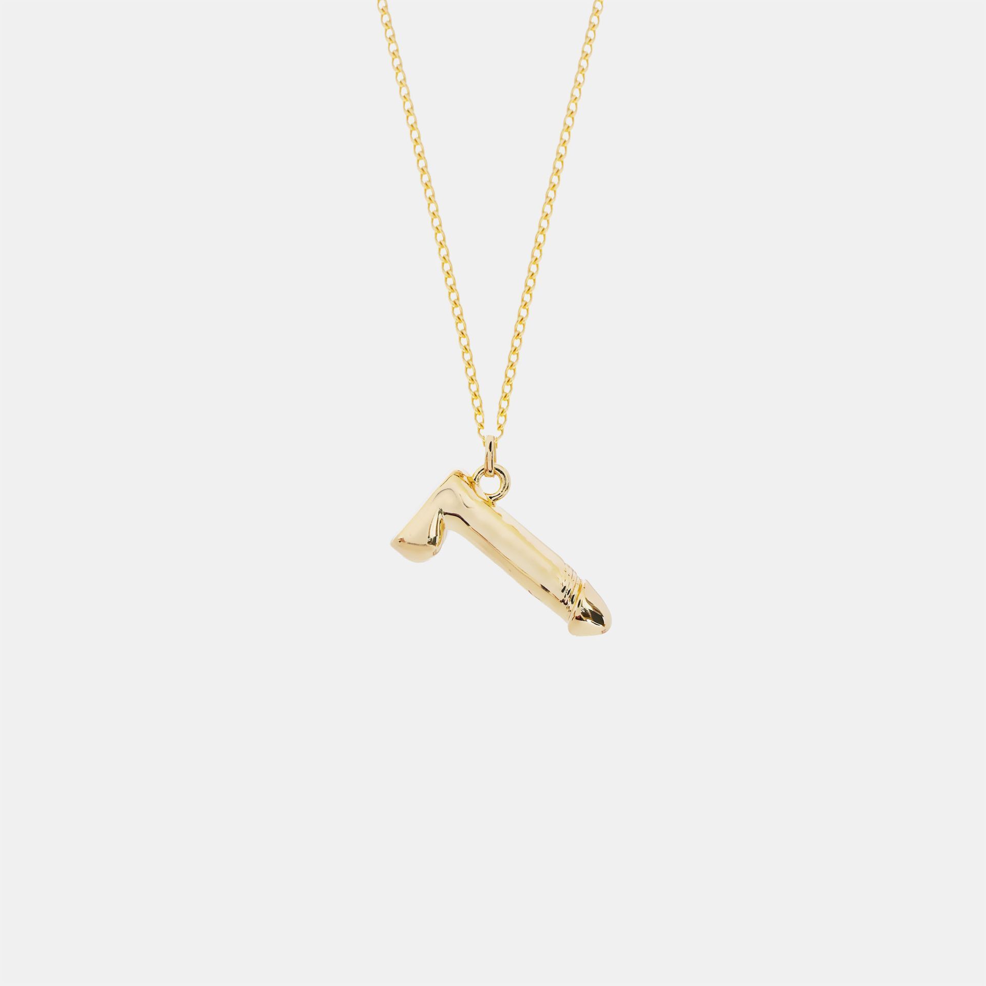 Hoemo World - Caged Dick Pendant Necklace - Gold