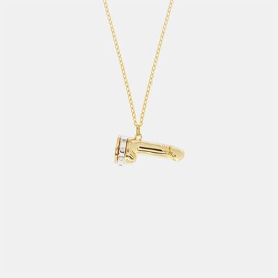 Hoemo World - Spinning Diamond Cock Ring Pendant Necklace - Gold