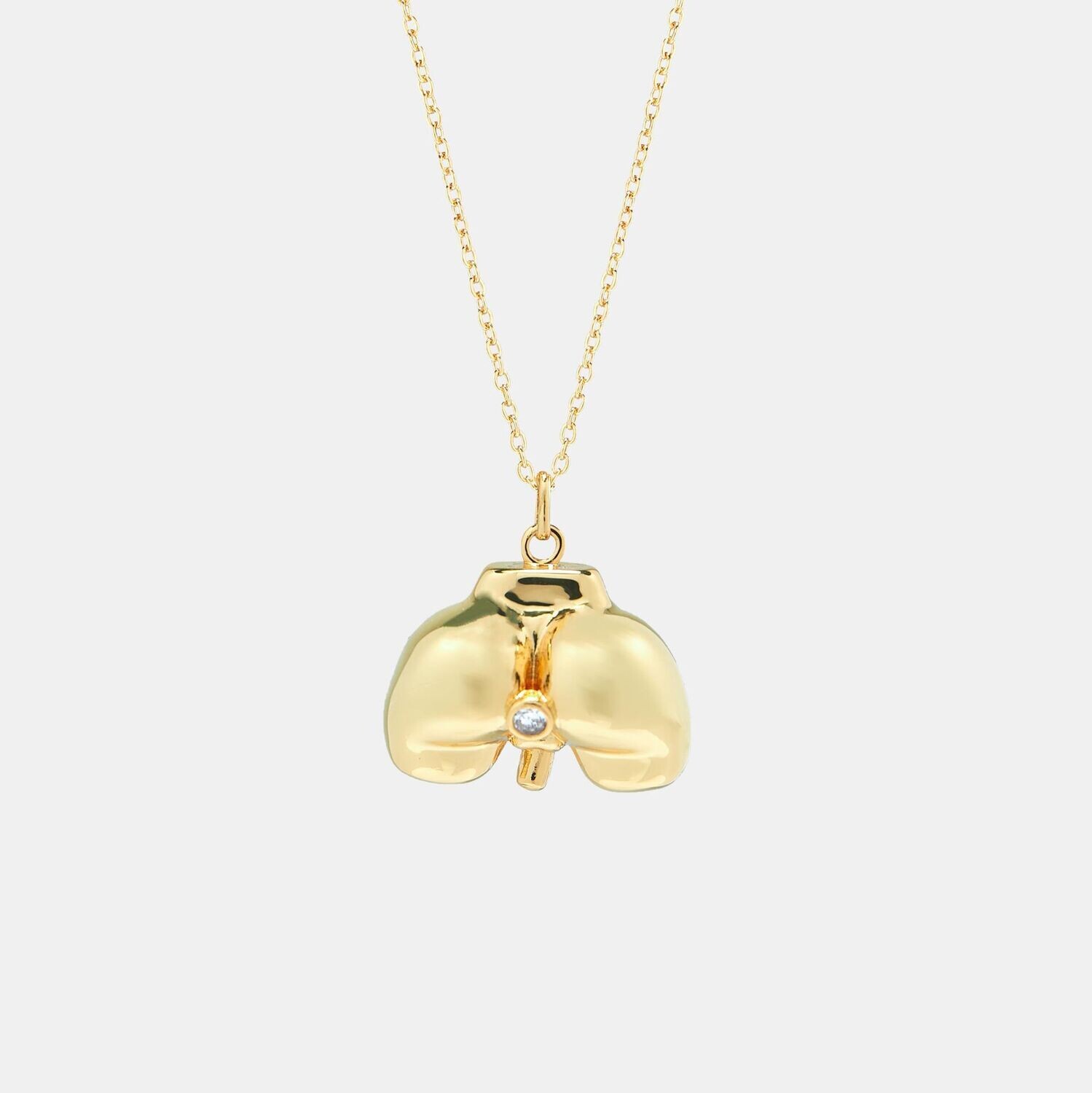 Hoemo World - Plugged Booty Pendant Necklace - Gold