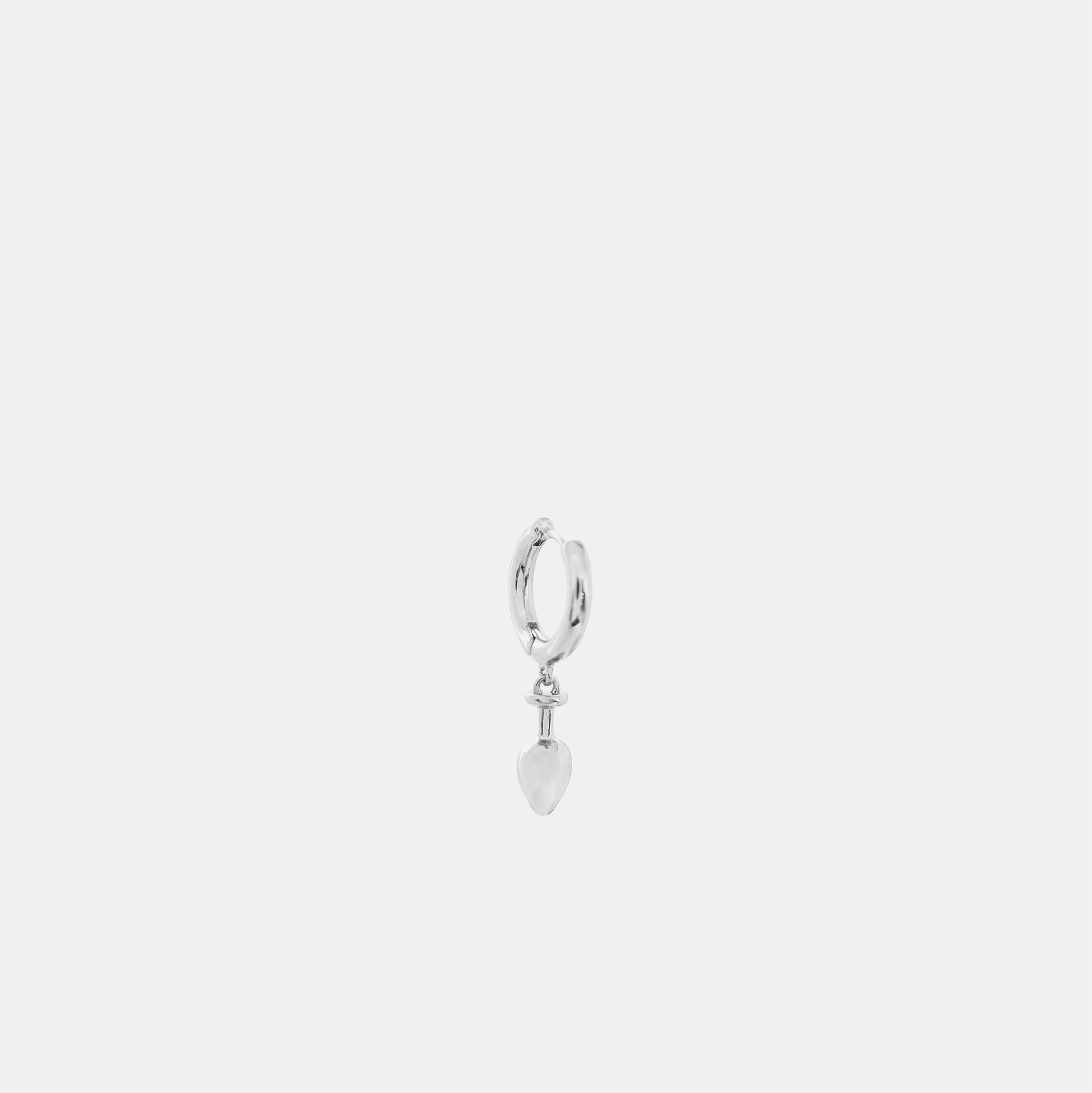 Hoemo World - Butt Plug Drop Hoop Earring - Silver