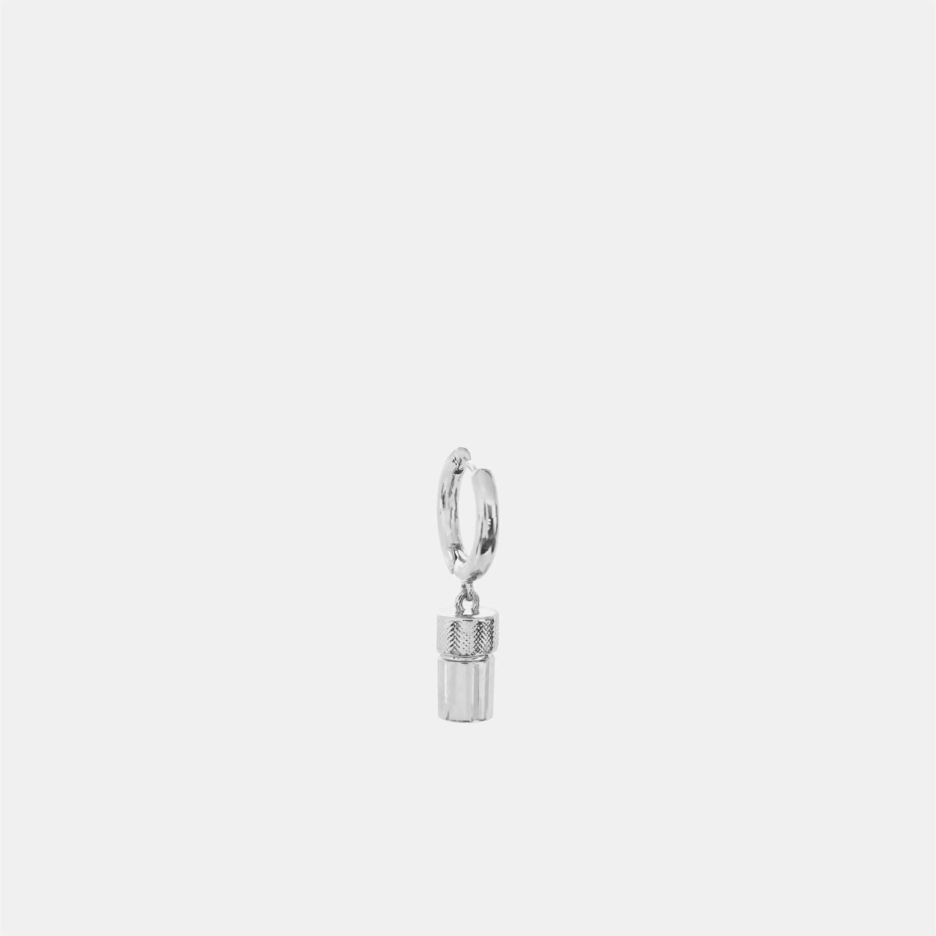 Hoemo World - Poppers Drop Hoop Earring - Silver