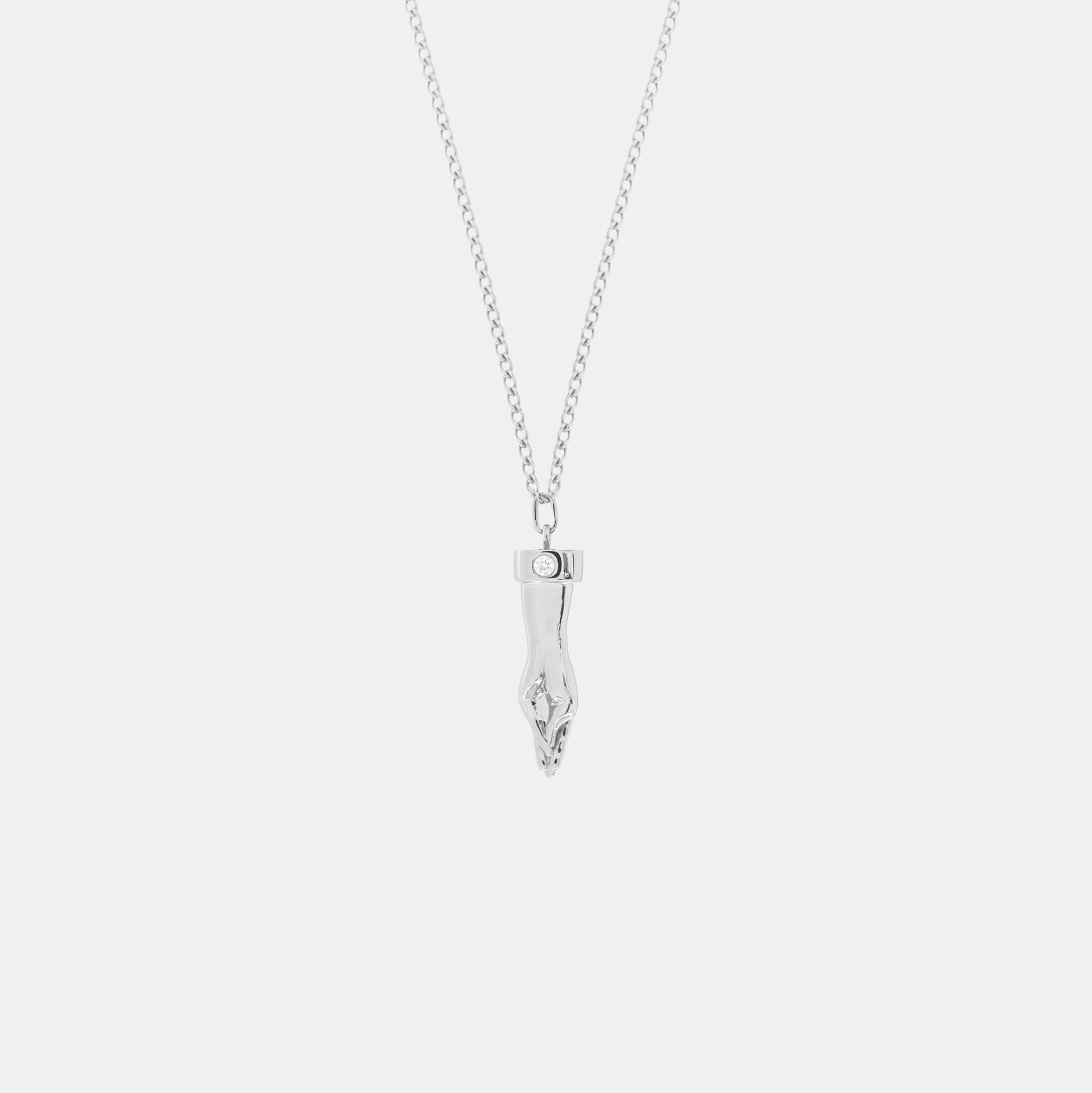 Hoemo World - Fisting Friend Pendant Necklace - Silver