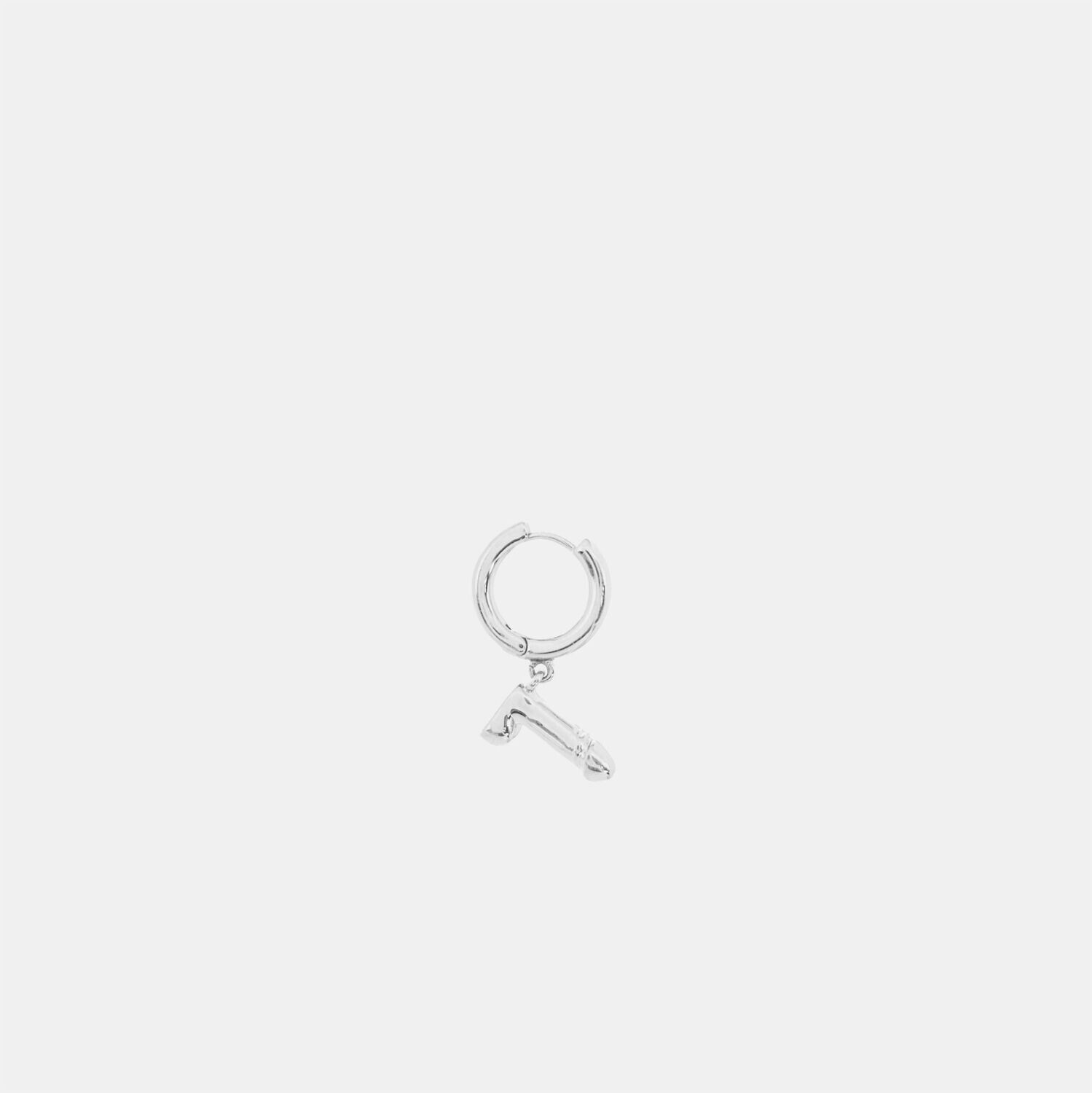 Hoemo World - Pearl Drip and Dick Drop Hoop Earrings - Silver