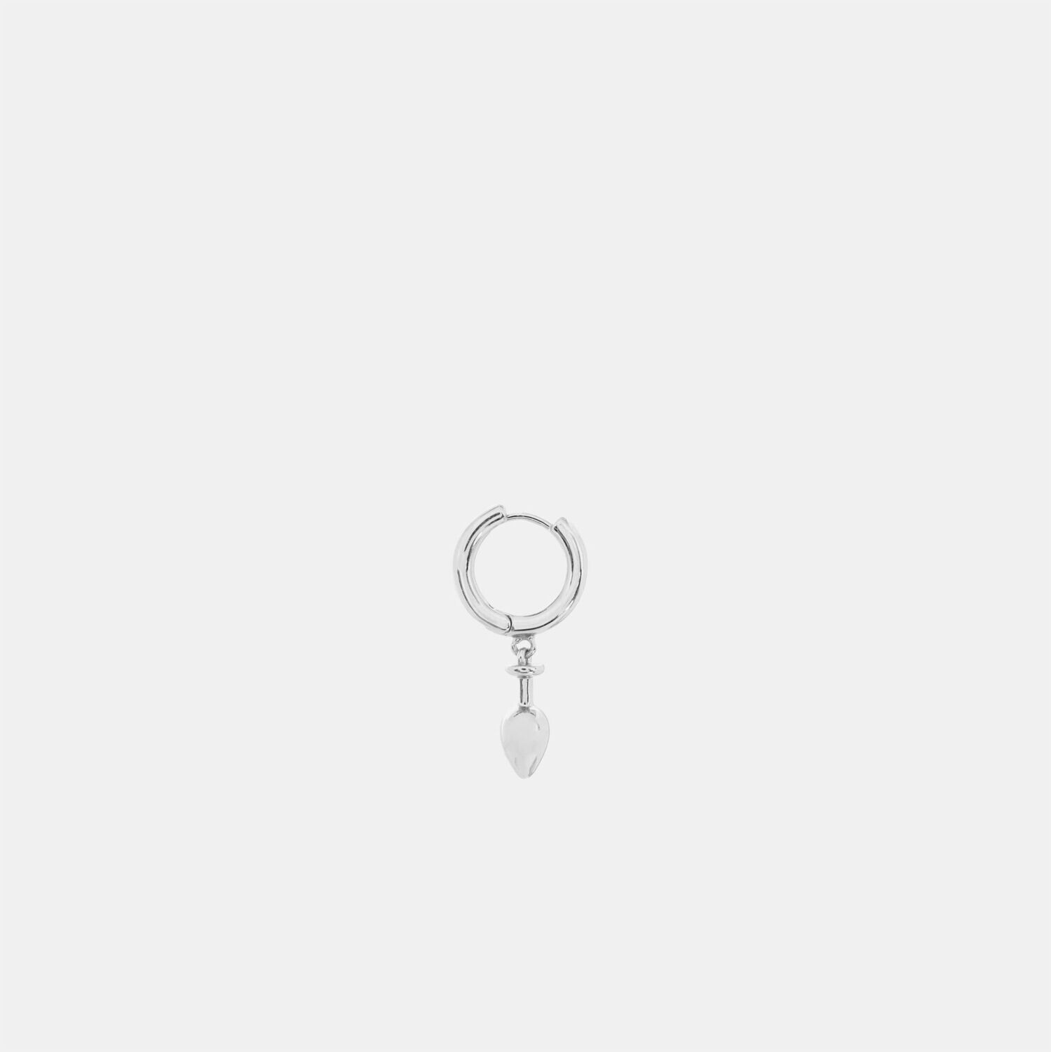 Hoemo World - Butt Plug Drop Hoop Earring - Silver