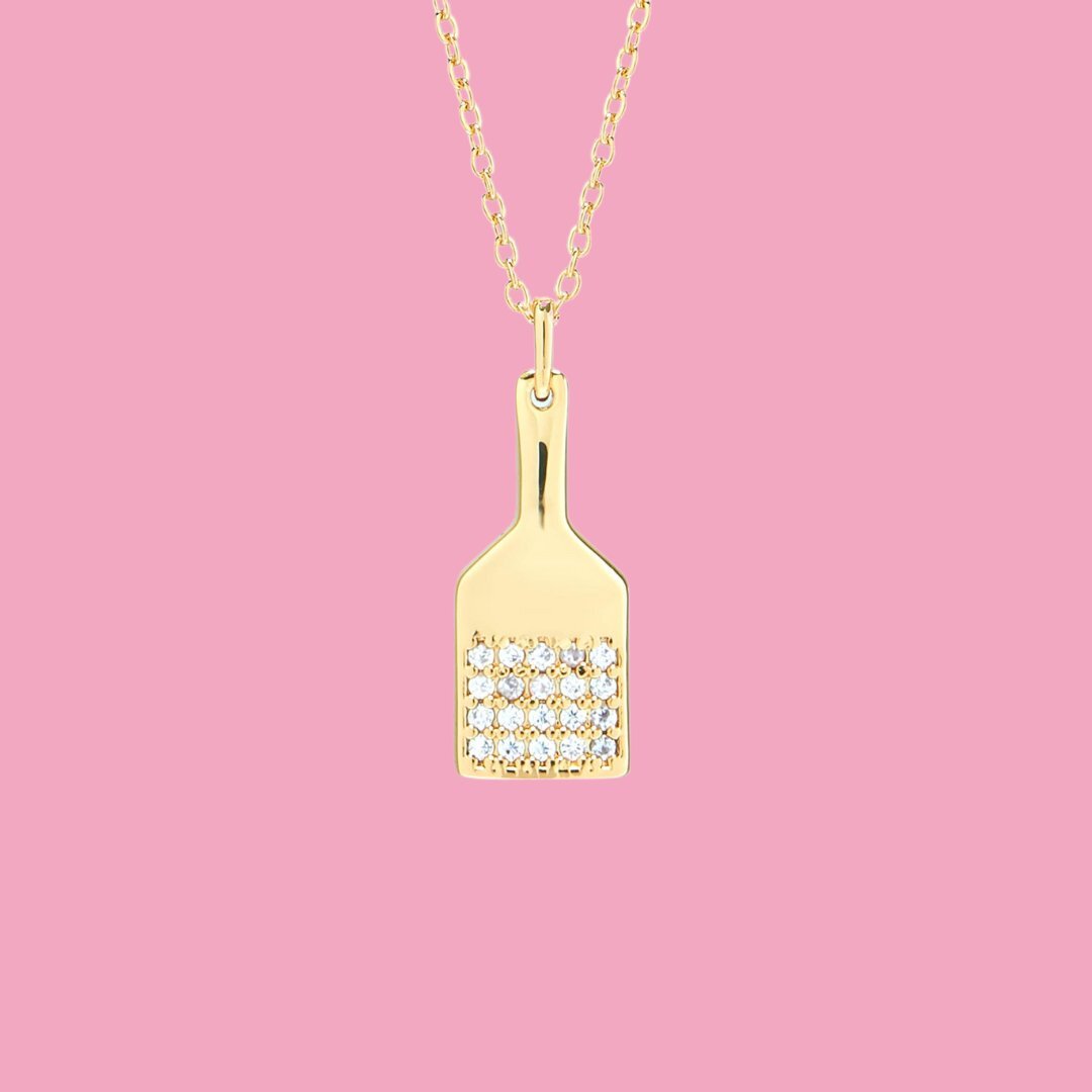 Hoemo World - Spanking Paddle Pendant Necklace - Gold