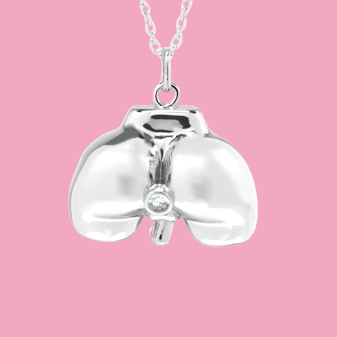 Hoemo World - Plugged Booty Pendant Necklace - Silver