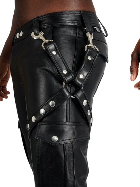 Mister B - Leather Leg Harness - Black