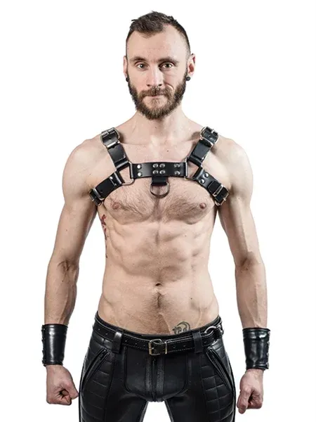 Mister B - Leather Saddle Chest Harness - Black