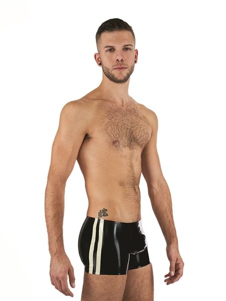 Mister B - Rubber Trunks - Black/White