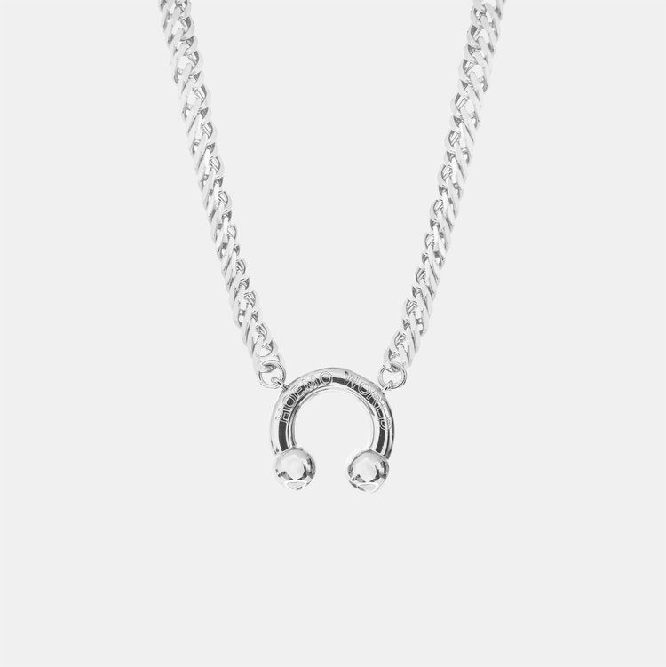 Hoemo World - Prince Albert Pendant Chunky Necklace - Silver