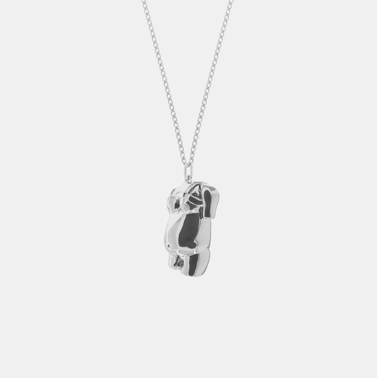 Hoemo World - Fatty World Pendant Necklace - Silver