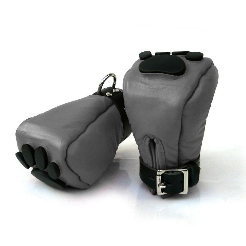 Mister B Leather Puppy Paws - Grey Black