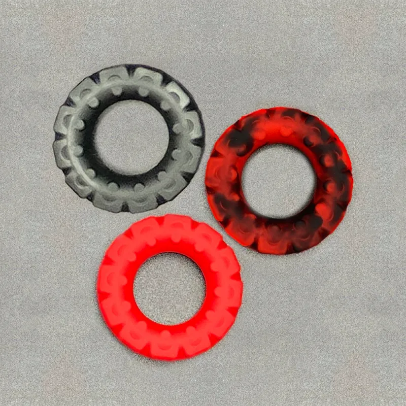 Topped Toys - Soft Cock & Ball Ring -Heavy Tread - Red/Black