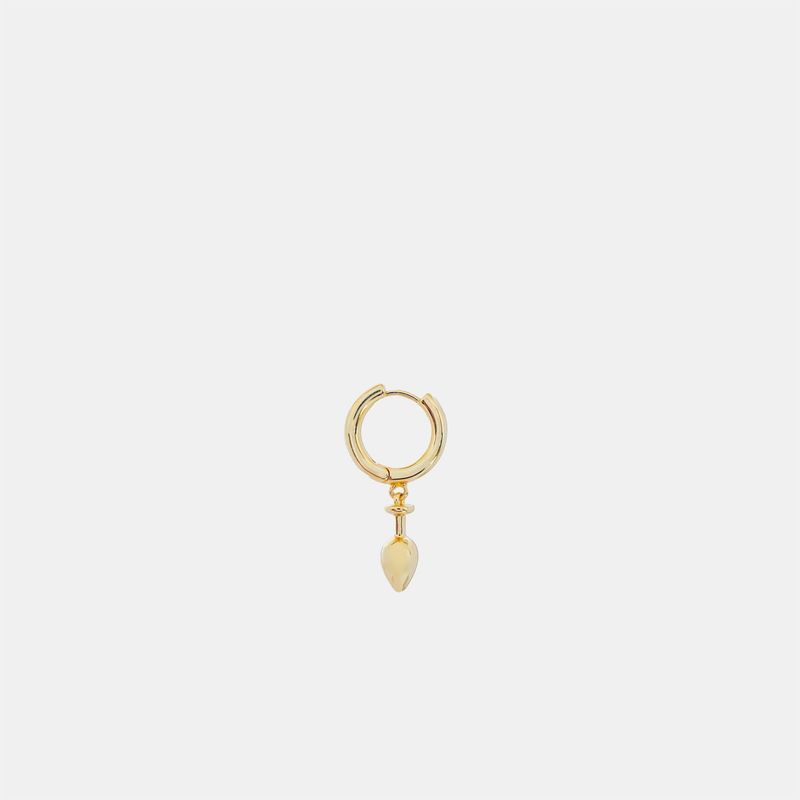 Hoemo World - Butt Plug Drop Hoop Earring - Gold