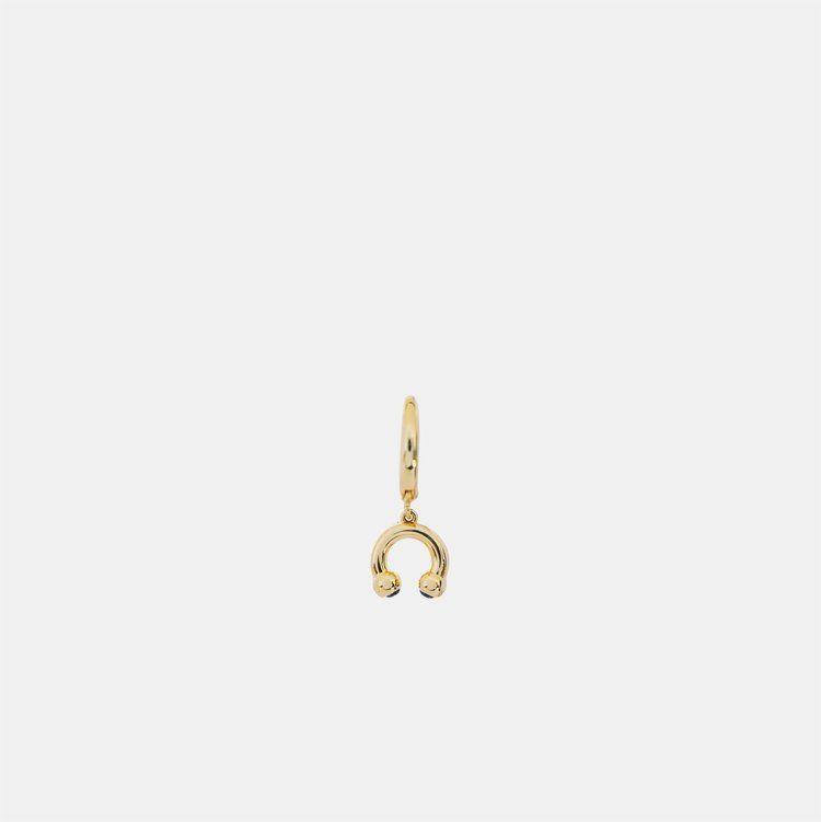 Hoemo World - Prince Albert Drop Hoop Earring - Gold