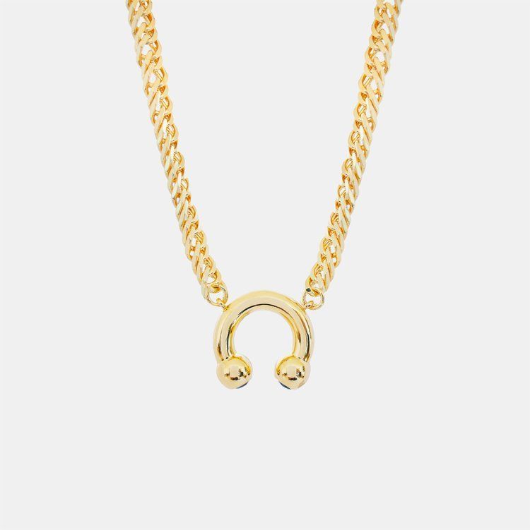 Hoemo World - Prince Albert Pendant Chunky Necklace - Gold