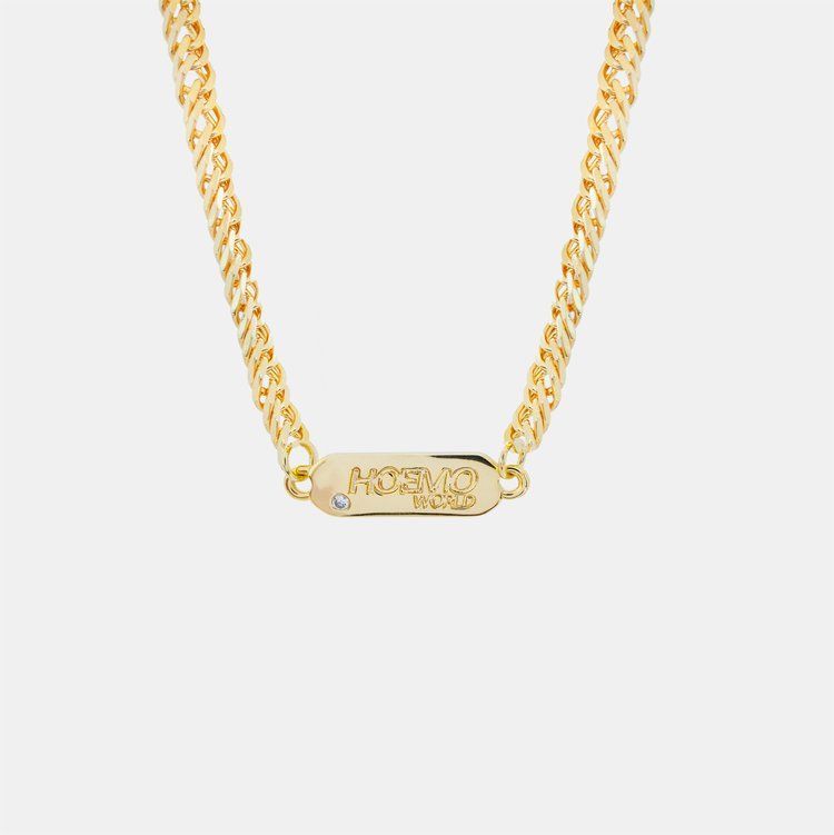 Hoemo World - Tag Chunky Chain Necklace - Gold