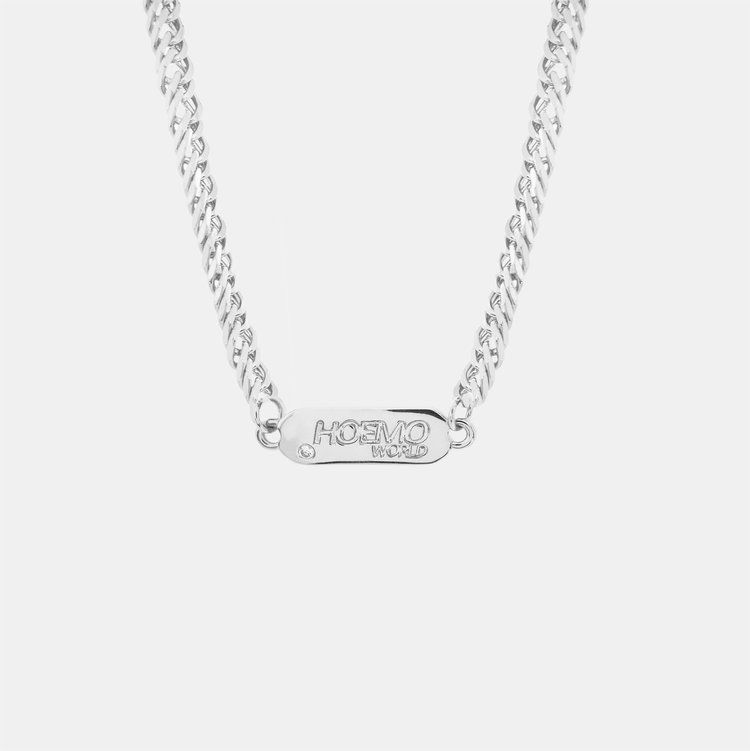 Hoemo World - Tag Chunky Chain Necklace - Silver