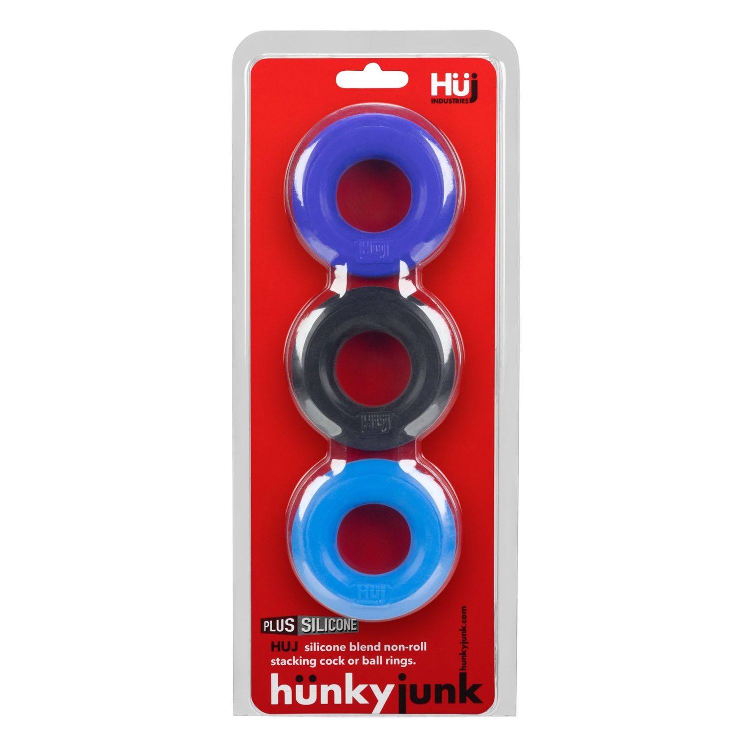 Hunkyjunk - HUJ C-Ring 3-pack - Cobalt/Tar/Blue Hunkyjunk - HUJ C-Ring 3-pack - Cobalt/Tar/Blue