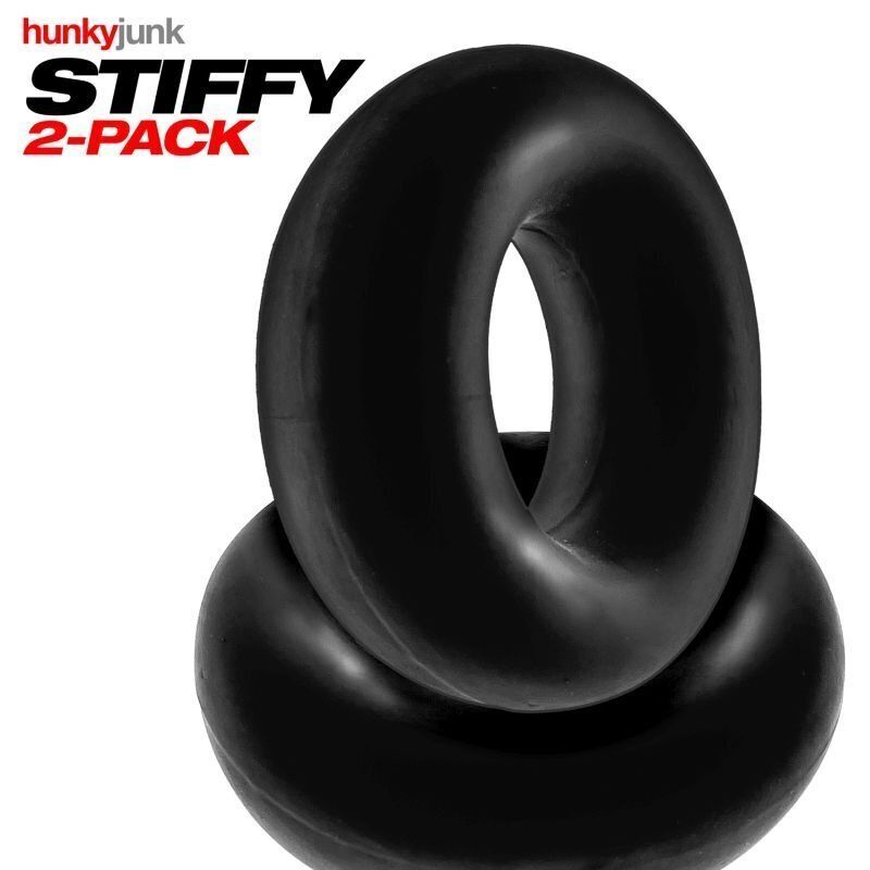 Hunkyjunk - Stiffy Bulge Cockrings 2pc - Tar Ice